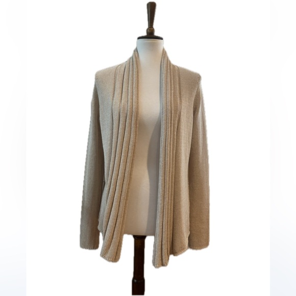 J. MCLAUGHLIN Tan Knit Cardigan Sweater Size Medium - Picture 1 of 9